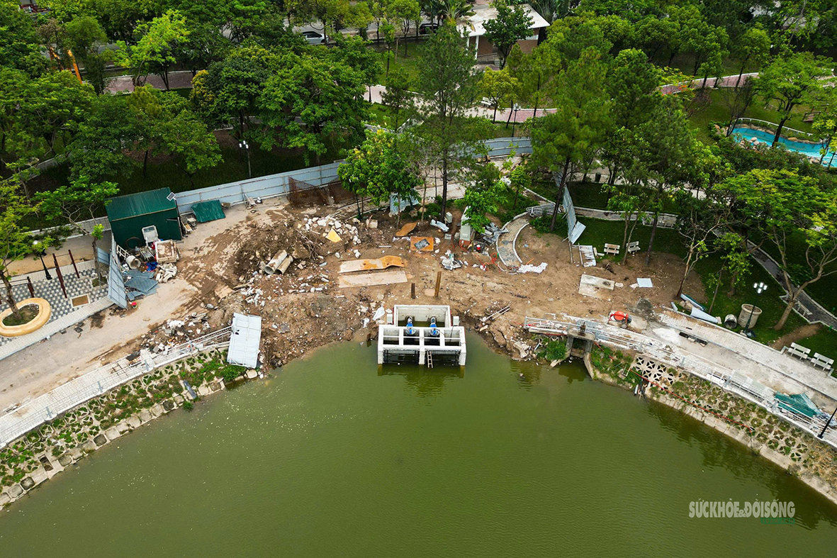 Hà Nội tăng tốc 'lá chắn' chống ngập tại các hồ điều hòa- Ảnh 2. Hà Nội tăng tốc 'lá chắn' chống ngập tại các hồ điều hòa- Ảnh 2.