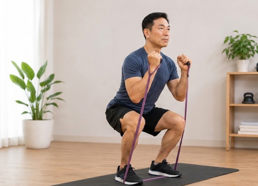 5 bài tập với dây kháng lực hỗ trợ giảm mỡ bụng sau tuổi 50 - Ảnh 1.