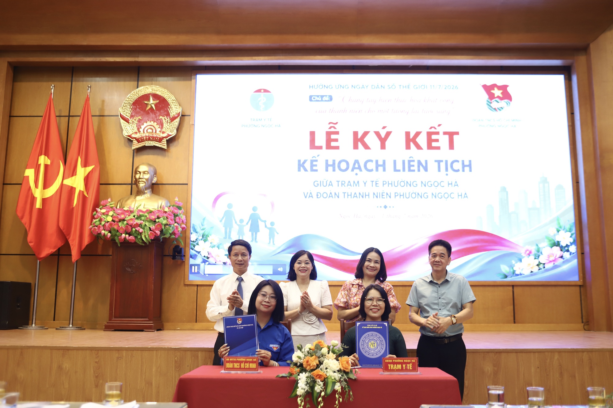 Phường Ngọc Hà ký kết chương trình phối hợp, triển khai cam kết điện tử về công tác dân số - Ảnh 2.