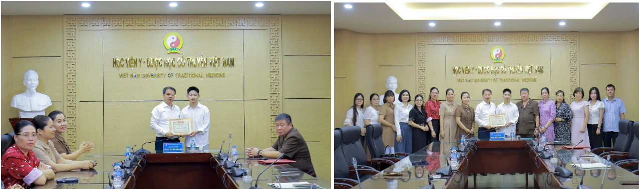 Học viện Y - Dược học cổ truyền Việt Nam khen thưởng kịp thời nam sinh viên cứu người giữa đường - Ảnh 2.