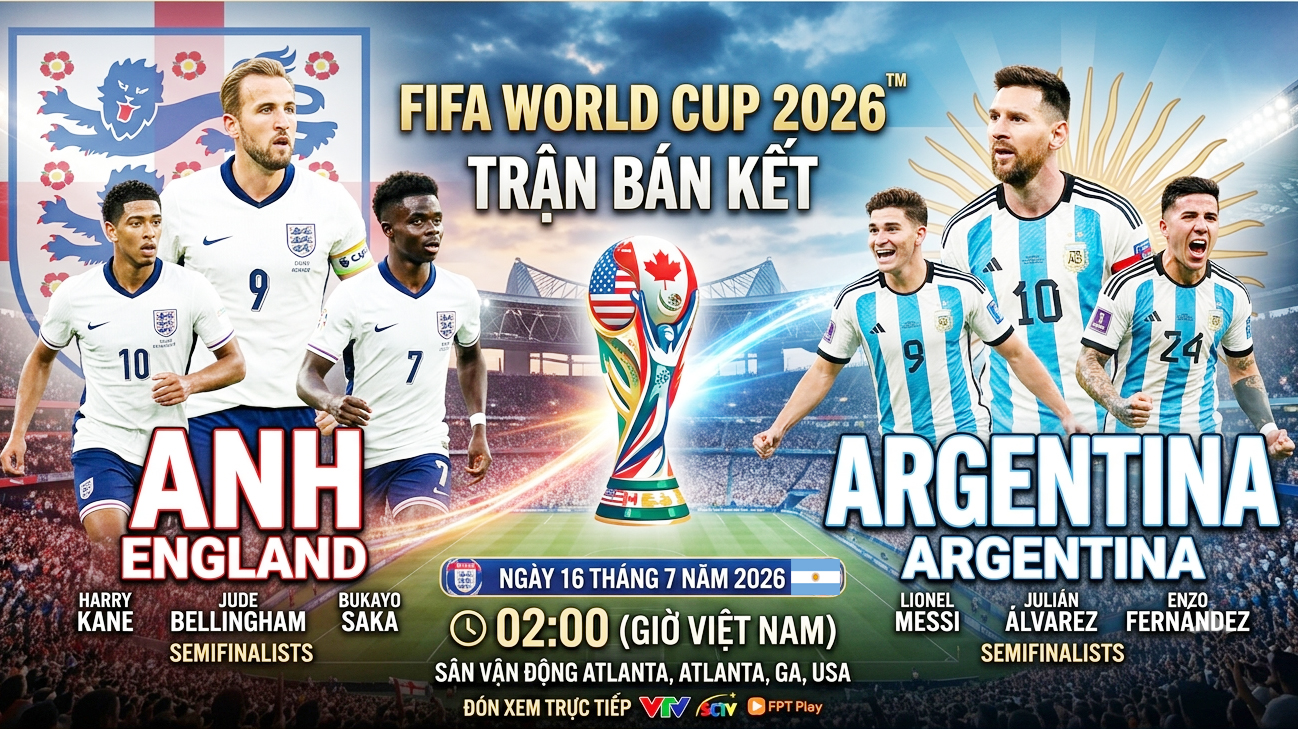 Nhận định trận bán kết Anh vs Argentina World Cup 2026: Cuộc chiến lịch sử - Ảnh 1.