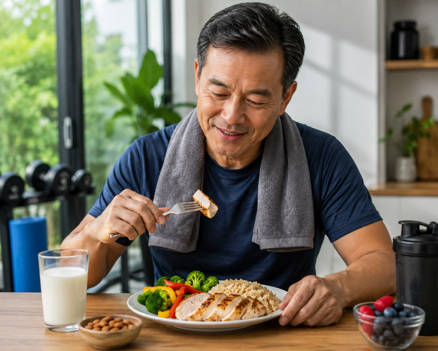 Sau tuổi 50, nên ăn bao nhiêu protein sau khi tập để giữ cơ? - Ảnh 1.