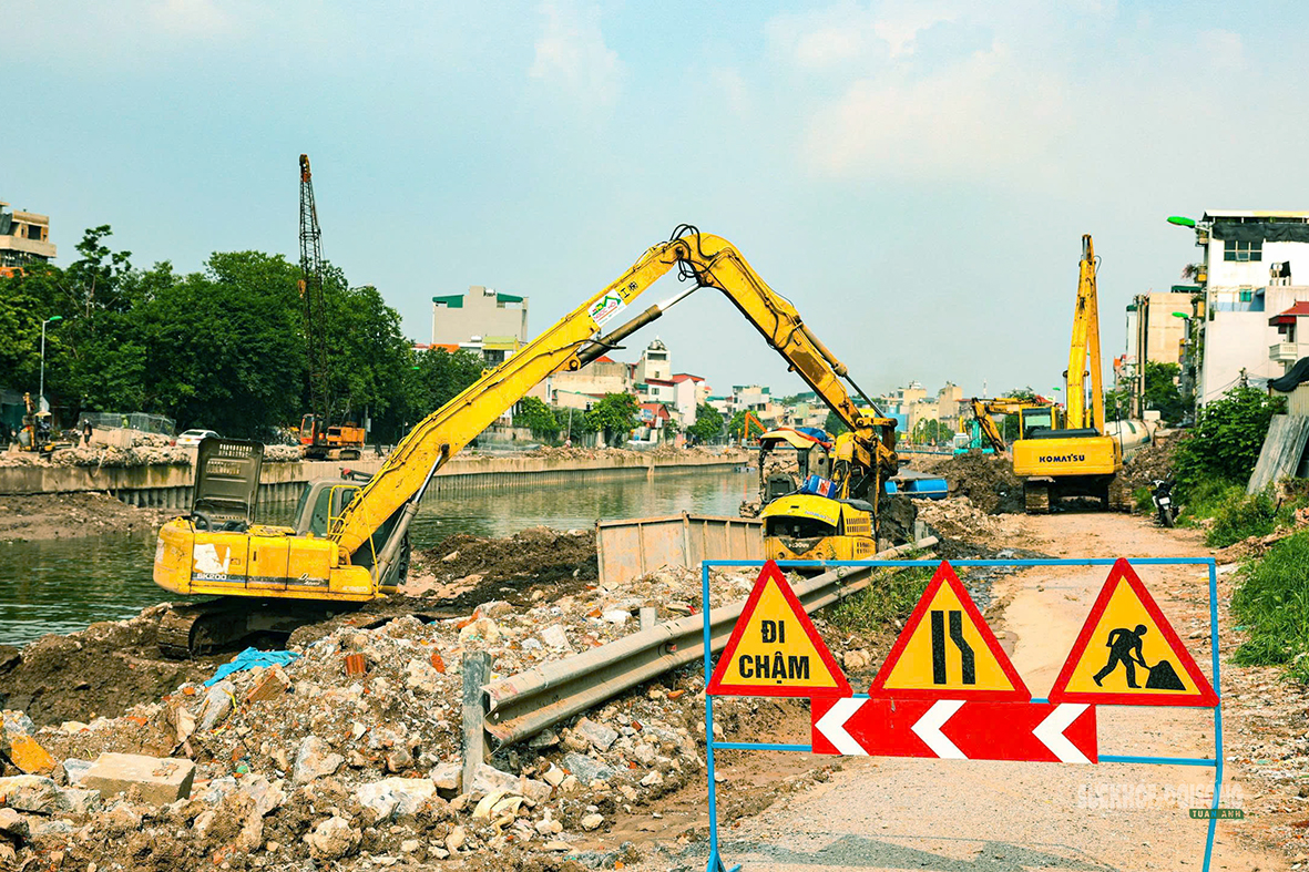 Hạ lưu sông Kim Ngưu đổi diện mạo sau hơn nửa năm cải tạo tại Hà Nội - Ảnh 6.
