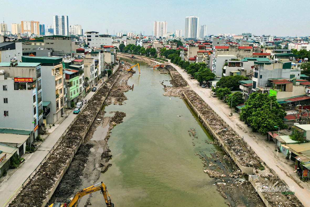 Hạ lưu sông Kim Ngưu đổi diện mạo sau hơn nửa năm cải tạo tại Hà Nội - Ảnh 2.