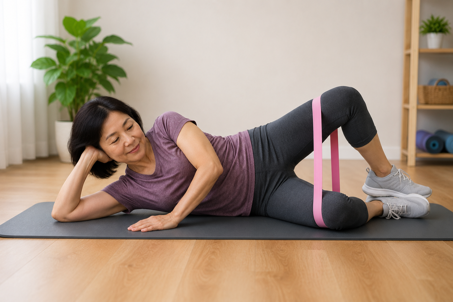 4 bài tập với dây kháng lực giúp kích hoạt cơ mông sau tuổi 55 - Ảnh 2.