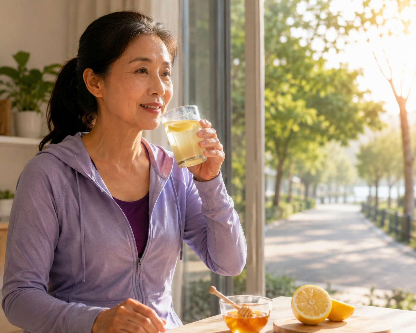 Sau tuổi 50, có nên uống nước chanh mật ong trước khi đi bộ buổi sáng? - Ảnh 1.