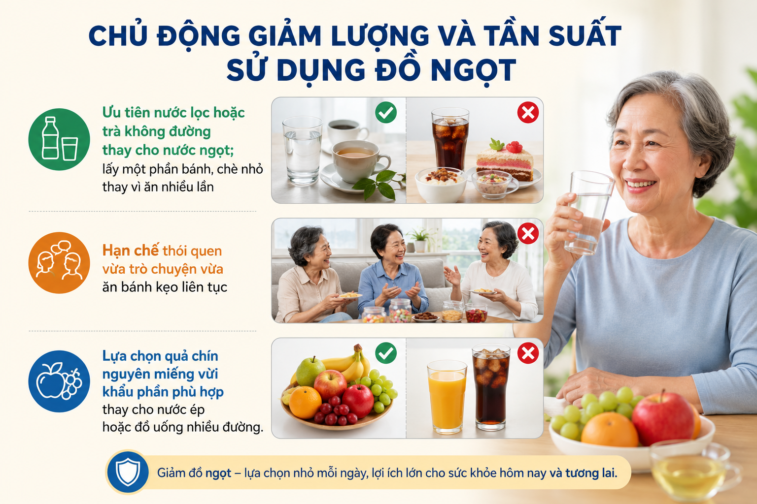 Giảm đường đúng cách để bảo vệ sức khỏe tuổi già- Ảnh 2.