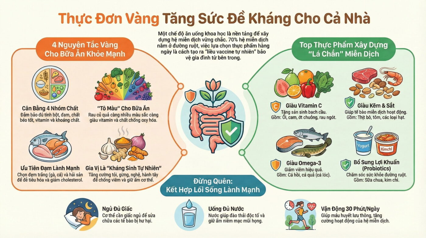 Dinh dưỡng phòng bệnh: Thực đơn tăng đề kháng cho gia đình mùa mưa hiệu quả- Ảnh 2.