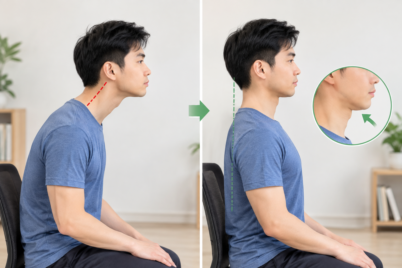 'Cổ rùa' do dùng điện thoại: 4 bài tập giúp cải thiện tư thế - Ảnh 1.