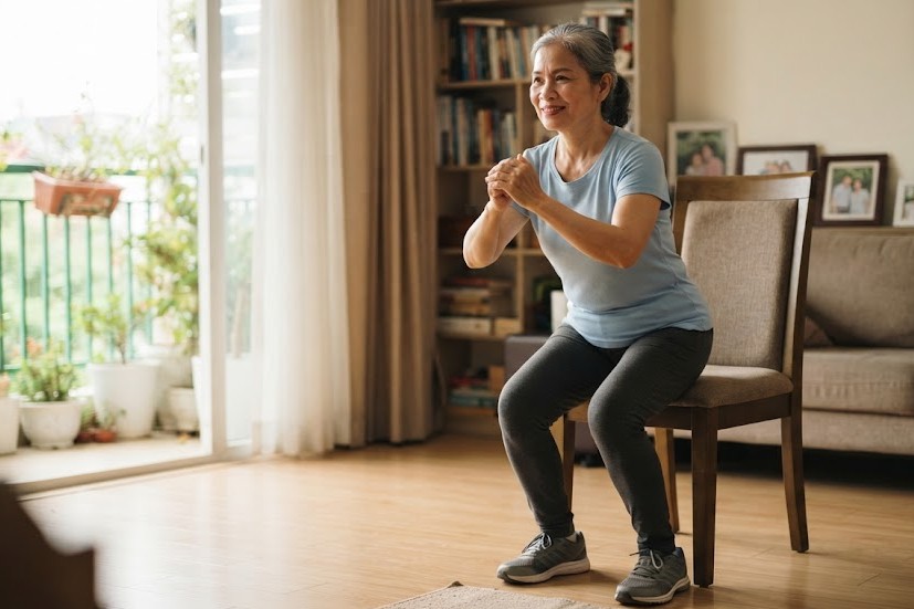 3 bài tập giúp giảm nguy cơ té ngã, bảo vệ xương sau tuổi 60 - Ảnh 1.