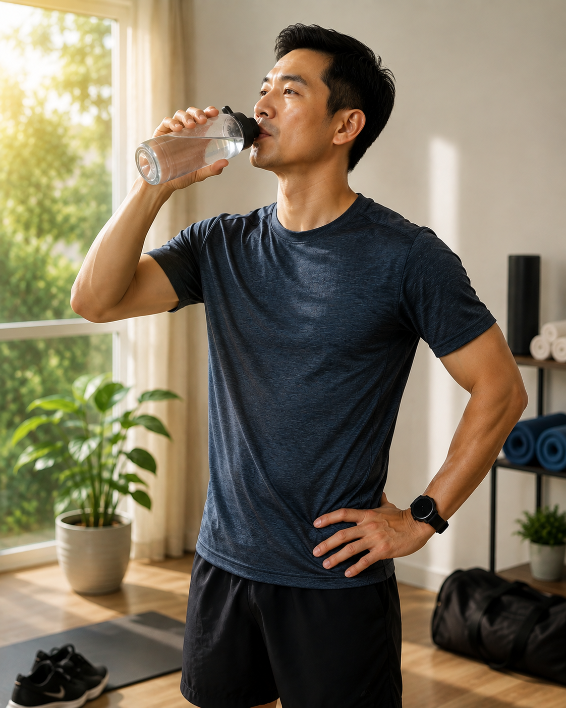 Buổi sáng nên uống nước trước hay sau khi tập thể dục? - Ảnh 1.