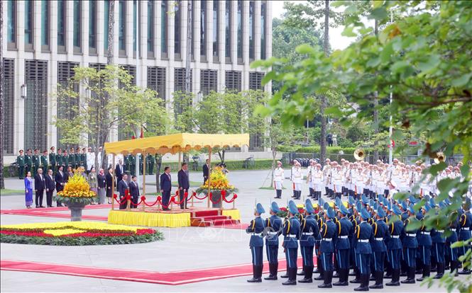 Tổng Bí thư, Chủ tịch nước Tô Lâm chủ trì Lễ đón Tổng thống Myanmar- Ảnh 8.