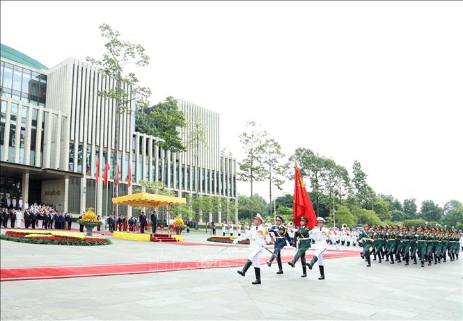 Tổng Bí thư, Chủ tịch nước Tô Lâm chủ trì Lễ đón Tổng thống Myanmar- Ảnh 6.
