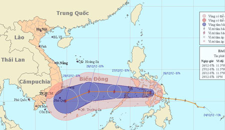 Bão muộn dị thường tiến sát biển Đông 1 Bão muộn dị thường tiến sát biển Đông 1