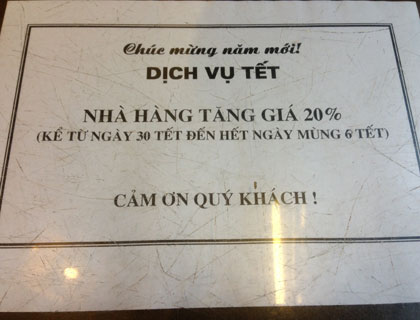 Đắt kinh khủng như… cà phê, phở Tết 1 Đắt kinh khủng như… cà phê, phở Tết 1