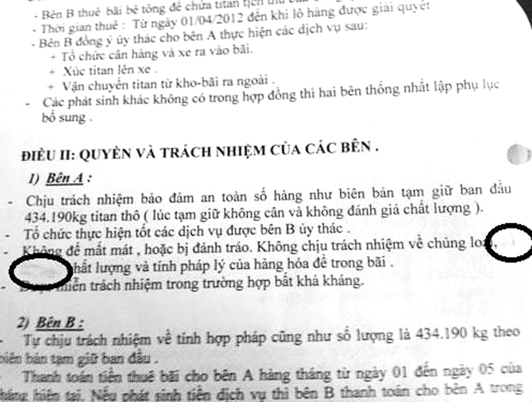 Hơn 104 tấn titan bị “bốc hơi”: 2
