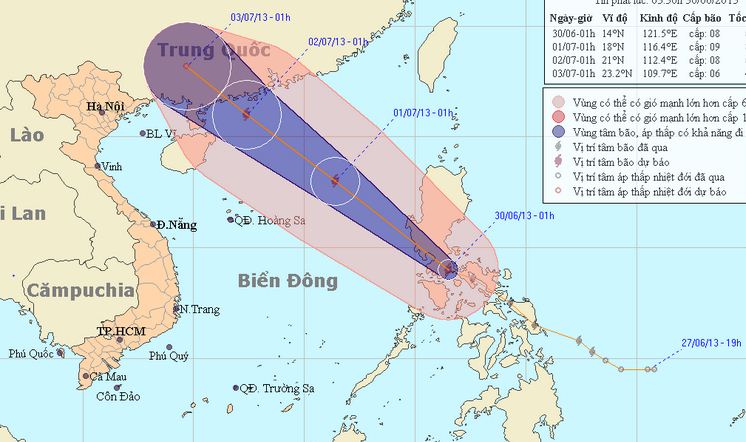 Chiều nay, bão Rumbia đổ bộ biển Đông 1