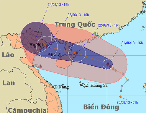 Đêm nay bão số 2 gây mưa lớn tại miền Bắc 1