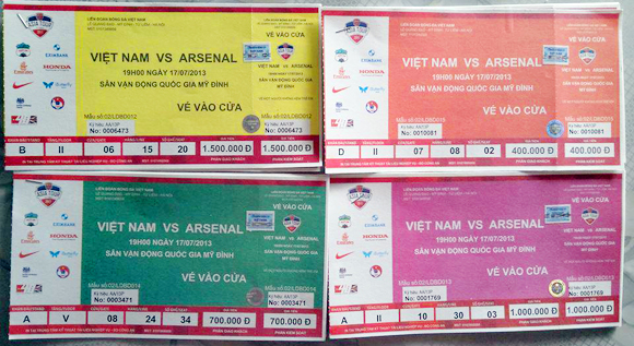 Vé trận tuyển VN - Arsenal bị tuồn ra chợ đen, giá tăng chóng mặt 3