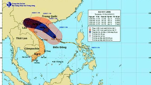 Bão số 5 đang ở trên khu vực quần đảo Hoàng Sa 1