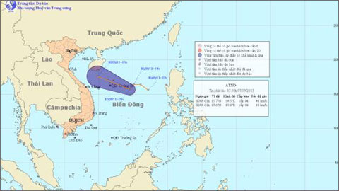 Tâm áp thấp nhiệt đới cách quần đảo Hoàng Sa khoảng 240 km 1