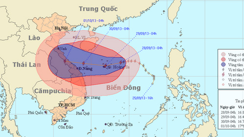 Bão số 10 di chuyển theo hướng Tây và Tây Tây Nam 1