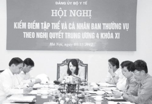 Ban Thường vụ Đảng ủy Bộ Y tế tổ chức Hội nghị kiểm điểm tập thể và cá nhân theo Nghị quyết TW4 khóa XI  1