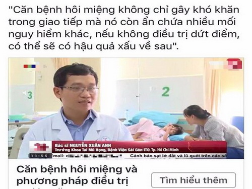 Một trong những hình ảnh bác sĩ bị nhiều trang web lợi dụng trục lợi. Một trong những hình ảnh bác sĩ bị nhiều trang web lợi dụng trục lợi.