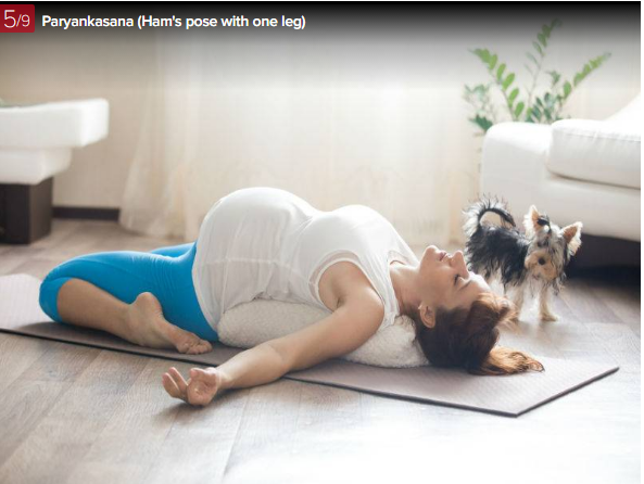 yoga, dong tac yoga cho phu nu mang thai - tu the Paryankasana 
