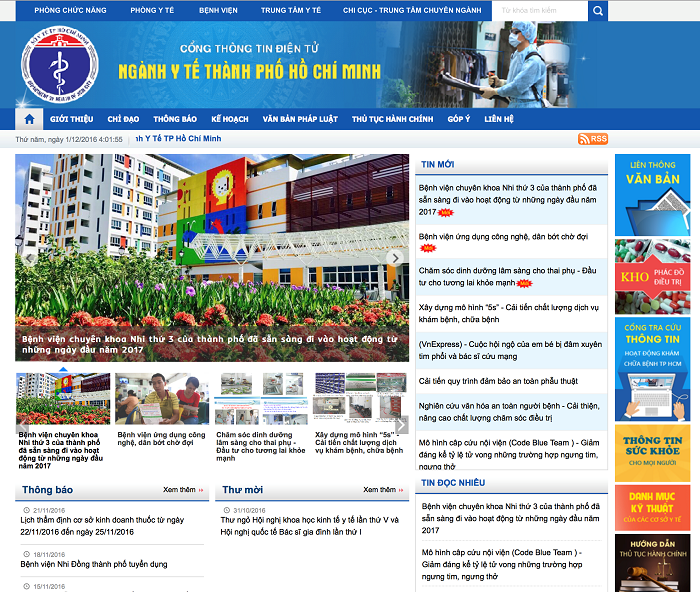 Cổng thông tin điện tử ngành y tế TP.HCM