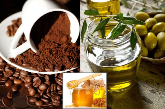 Cà phê kết hợp với mật ong hoặc dầu oliu trẻ hóa làn da