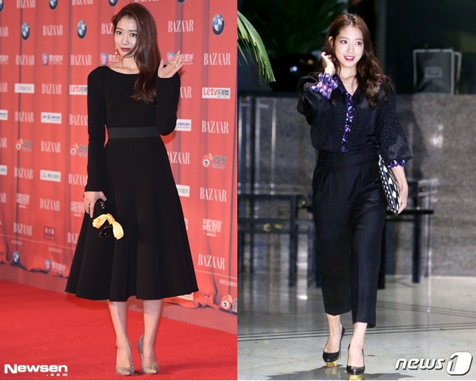  Park Shin Hye lịch lãm trong bộ đồ màu đen