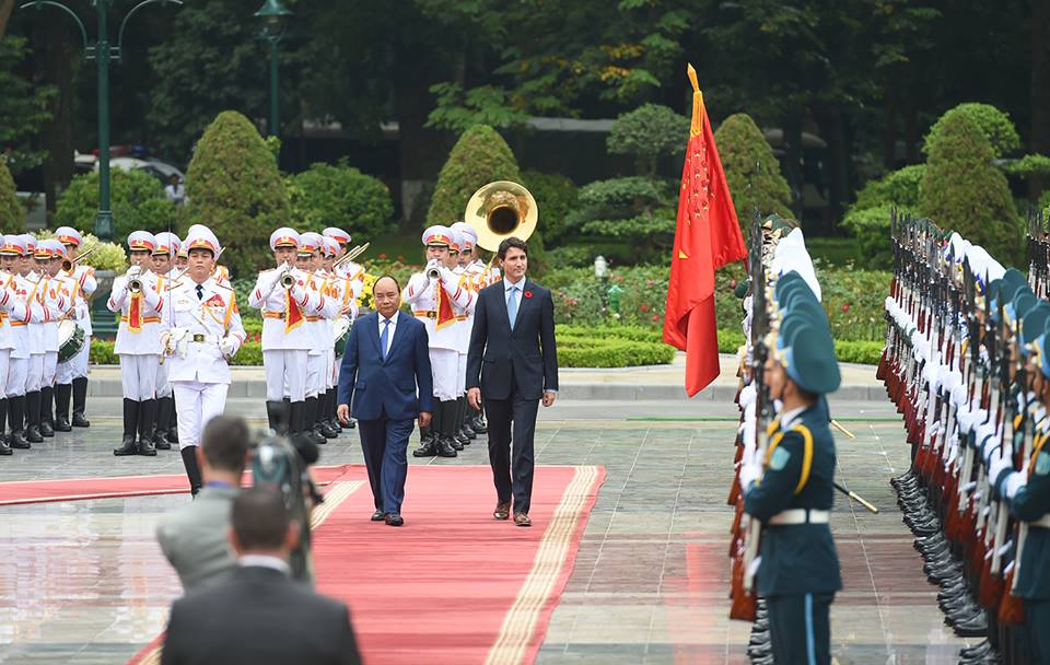 Lễ đón chính thức Thủ tướng Canada Justin Trudeau 