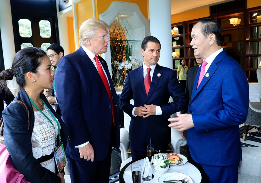 Tổng thống Mỹ Donald Trump và Chủ tịch nước Trần Đại Quang 