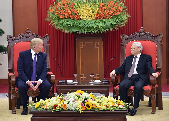 Tổng Bí thư Nguyễn Phú Trọng tiếp Tổng thống Hoa Kỳ Donald Trump 