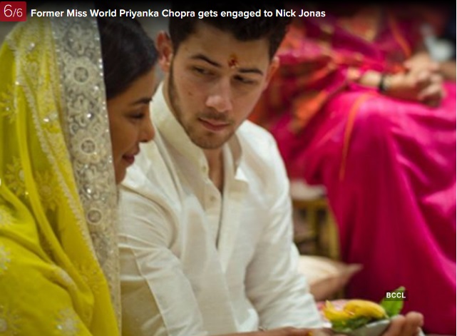 Hoa hậu Priyanka Chopra và Nick Jonas thực hiện nghi thức đính hôn theo truyền thống Ấn Độ