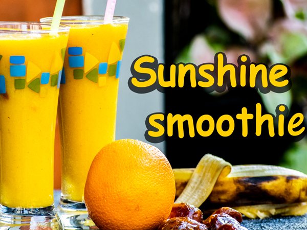 Sinh tố ánh dương (dứa, nước cam, chuối, xoài) cho một ngày mới tràn trề sinh lực