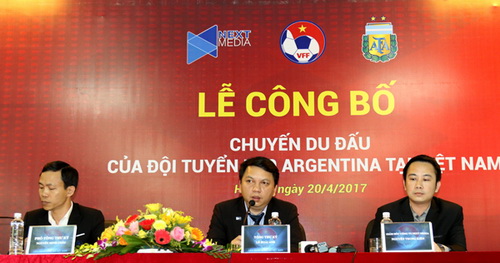 Lễ công bố chuyến du đấu của U20 Argentina tại Việt Nam.