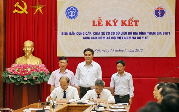 Lễ ký kết giữa BHXH Việt Nam và Bộ Y tế.