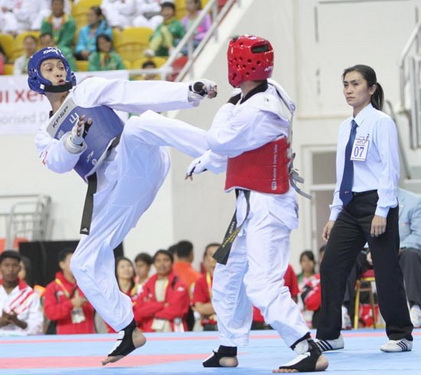 Các VĐV Taekwondo Việt Nam quyết tâm cao tại Sea Games 29. Ảnh: Dũng Phương