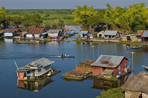 Khu làng nổi Preak Toal thuộc tỉnh BatTambang, Campuchia.