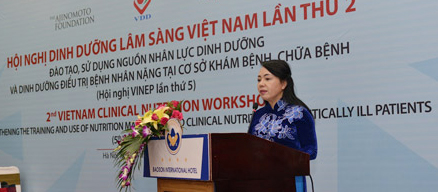 Bộ trưởng Bộ Y tế Nguyễn Thị Kim Tiến phát biểu chỉ đạo tại Hội nghị Dinh dưỡng lâm sàng Việt Nam lần thứ 2.