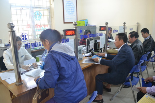Bộ phận một cửa BHXH quận Thanh Xuân.
