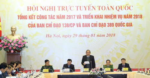 Phó Thủ tướng Thường trực Trương Hòa Bình phát biểu tại Hội nghị toàn quốc Ban chỉ đạo 138/CP và Ban chỉ đạo 389 Quốc gia.