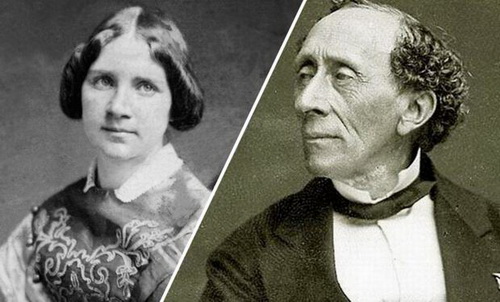 Hans Christian Andersen (bên phải) và Jenny Lind, người đẹp được nhà văn yêu trọn đời.