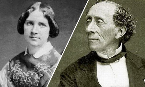 Hans Christian Andersen (bên phải) và Jenny Lind, người đẹp được nhà văn yêu trọn đời.