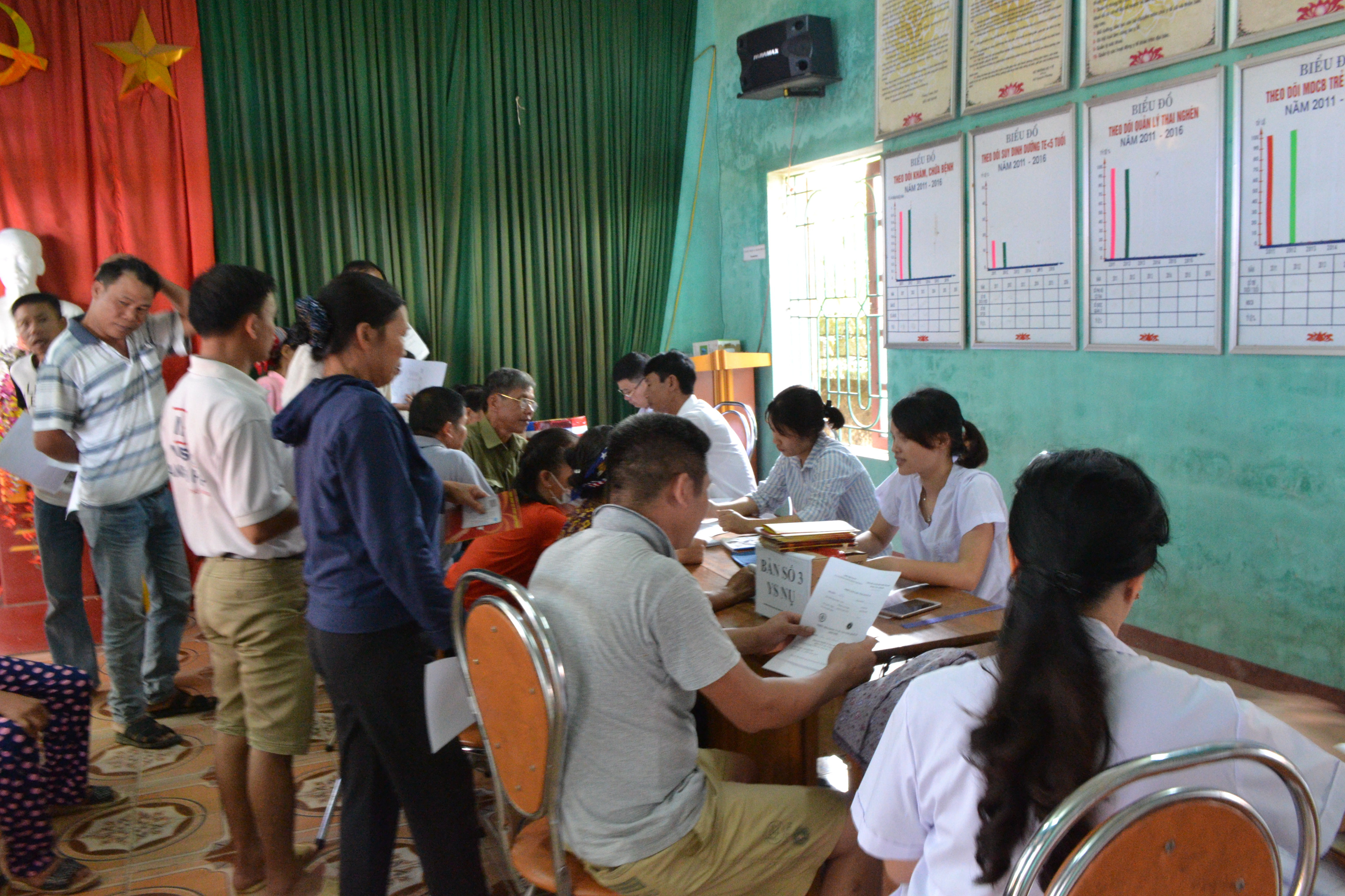 Khám sàng lọc THA tại trạm Y tế xã Quý Sơn Lục Ngạn