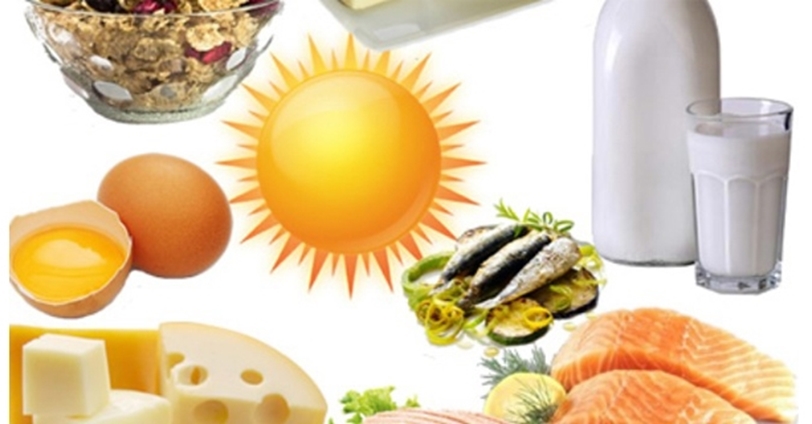 Các thực phẩm giàu vitamin D.