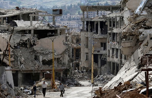 Cuộc nội chiến ở Syria đã để lại nhiều cảnh hoang tàn trên đất nước.