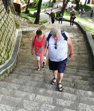 Du khách sẵn sàng leo bộ lên các ngọn tháp hùng vĩ để khám phá vẻ đẹp Việt Nam.